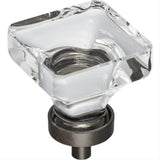 Jeffrey Alexander G140L-DBAC Harlow 1-3/8" Zinc Large Square Glass Cabinet Knob Brushed Oil Rubbed Bronze