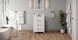 Jeffrey Alexander Katara 24" White Single Sink Bathroom Vanity with White Quartz Top - 8 in. Widespread Faucet Top - VKITKAT24WHWQR