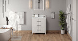Jeffrey Alexander Katara 30" White Single Sink Bathroom Vanity with White Quartz Top - 8 in. Widespread Faucet Top - VKITKAT30WHWQR1