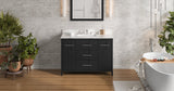 Jeffrey Alexander VKITKAT48BKCQR Katara 48" Black Single Sink Bathroom Vanity with Calacatta Vienna Quartz Top - 8 in. Widespread Faucet Top