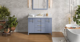 Jeffrey Alexander VKITKAT48BSWCR Katara 48" Blue Steel Single Sink Bathroom Vanity with White Carrara Marble Top - 8 in. Widespread Faucet Top