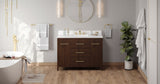 Jeffrey Alexander VKITKAT48DWWQR Katara 48" Dark Walnut Single Sink Bathroom Vanity with White Quartz Top - 8 in. Widespread Faucet Top