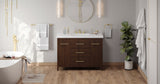 Jeffrey Alexander VKITKAT48DWRER Katara 48" Dark Walnut Single Sink Bathroom Vanity with White Resin Top - 8 in. Widespread Faucet Top