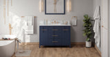 Jeffrey Alexander VKITKAT48BLWCR Katara 48" Hale Blue Single Sink Bathroom Vanity with White Carrara Marble Top - 8 in. Widespread Faucet Top
