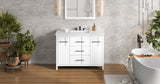 Jeffrey Alexander VKITKAT48WHRER Katara 49" White Single Sink Bathroom Vanity with White Resin Top - 8 in. Widespread Faucet Top