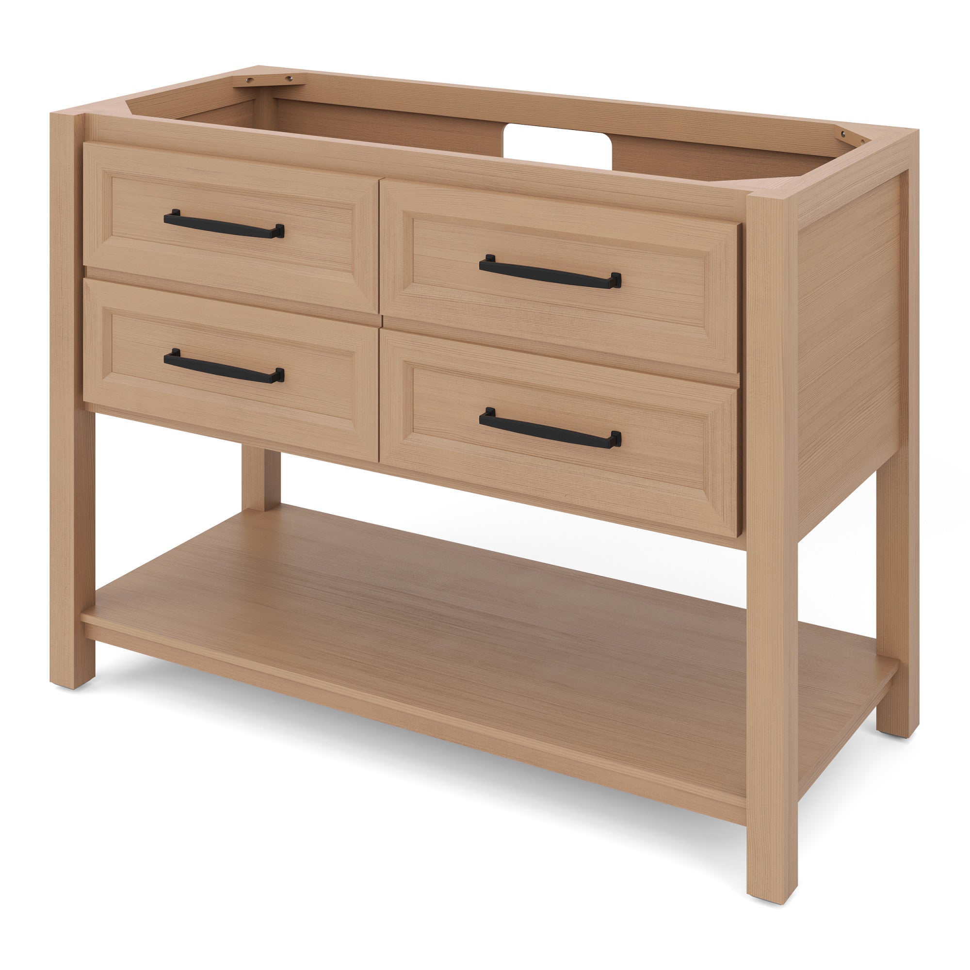 Jeffrey Alexander VKITKIP48NOBGR Kipling 49" Natural Oak Single Sink Bathroom Vanity with Black Granite Top - Single-Hole Faucet Top