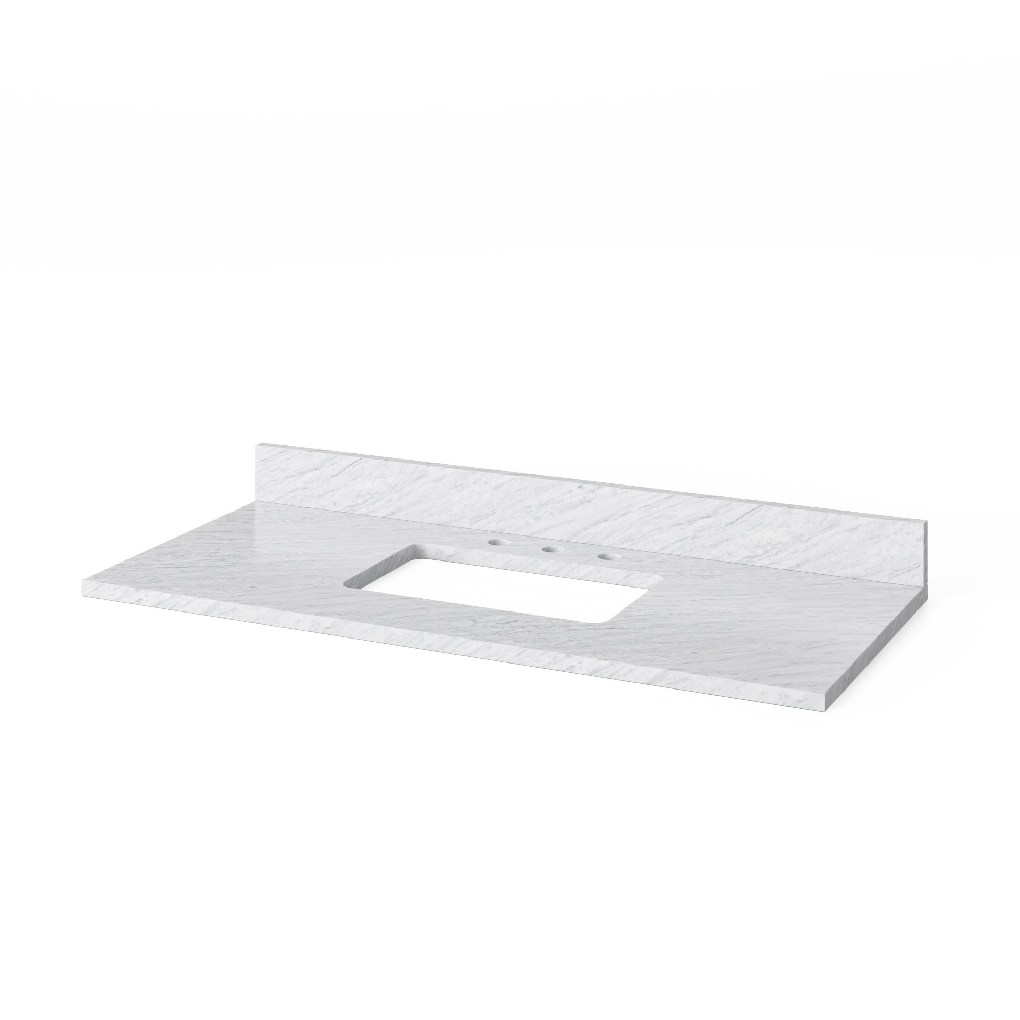 Jeffrey Alexander VKITKIP48WHWCR Kipling 49" White Single Sink Bathroom Vanity with White Carrara Marble Top - Single-Hole Faucet Top