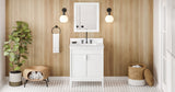 Jeffrey Alexander Theodora 30" White Single Sink Bathroom Vanity with White Quartz Top - 8 in. Widespread Faucet Top - VKITTHE30WHWQR