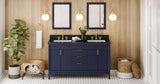 Jeffrey Alexander VKITTHE60BLBGR Theodora 60" Hale Blue Double Sink Bathroom Vanity with Black Granite Top - 8 in. Widespread Faucet Top