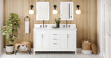 Jeffrey Alexander VKITTHE60WHWQR Theodora 60" White Double Sink Bathroom Vanity with White Quartz Top - 8 in. Widespread Faucet Top