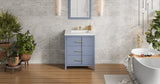 Jeffrey Alexander VKITKAT30BSRER Katara 31" Blue Steel Single Sink Bathroom Vanity with White Resin Top - 8 in. Widespread Faucet Top