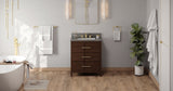 Jeffrey Alexander VKITKAT30DWGQR Katara 30" Dark Walnut Single Sink Bathroom Vanity with Grey Quartz Top - 8 in. Widespread Faucet Top