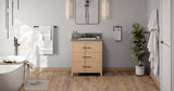 Jeffrey Alexander VKITKAT30NOGQR Katara 30" Natural Oak Single Sink Bathroom Vanity with Grey Quartz Top - 8 in. Widespread Faucet Top