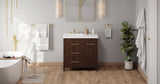 Jeffrey Alexander VKITKAT36DWRER Katara 36" Dark Walnut Single Sink Bathroom Vanity with White Resin Top - 8 in. Widespread Faucet Top