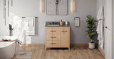 Jeffrey Alexander VKITKAT36NOGQR Katara 36" Natural Oak Single Sink Bathroom Vanity with Grey Quartz Top - 8 in. Widespread Faucet Top