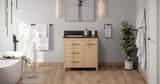 Jeffrey Alexander VKITKAT36NOLSR Katara 36" Natural Oak Single Sink Bathroom Vanity with Blue Limestone Top - 8 in. Widespread Faucet Top