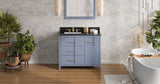 Jeffrey Alexander VKITKAT42BSBGR Katara 42" Blue Steel Single Sink Bathroom Vanity with Black Granite Top - 8 in. Widespread Faucet Top