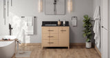 Jeffrey Alexander VKITKAT42NOBGR Katara 42" Natural Oak Single Sink Bathroom Vanity with Black Granite Top - 8 in. Widespread Faucet Top