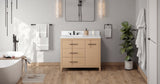 Jeffrey Alexander VKITKAT42NOWQR Katara 42" Natural Oak Single Sink Bathroom Vanity with White Quartz Top - 8 in. Widespread Faucet Top