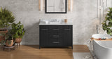 Jeffrey Alexander VKITKAT48BKWCR Katara 48" Black Single Sink Bathroom Vanity with White Carrara Marble Top - 8 in. Widespread Faucet Top