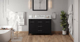 Jeffrey Alexander VKITKAT48BKWQR Katara 48" Black Single Sink Bathroom Vanity with White Quartz Top - 8 in. Widespread Faucet Top