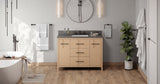 Jeffrey Alexander VKITKAT48NOGQR Katara 48" Natural Oak Single Sink Bathroom Vanity with Grey Quartz Top - 8 in. Widespread Faucet Top