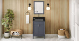 Jeffrey Alexander VKITTHE24BSBGR Theodora 24" Blue Steel Single Sink Bathroom Vanity with Black Granite Top - 8 in. Widespread Faucet Top