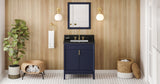 Jeffrey Alexander VKITTHE30BLBGR Theodora 30" Hale Blue Single Sink Bathroom Vanity with Black Granite Top - 8 in. Widespread Faucet Top