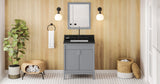 Jeffrey Alexander VKITTHE30GRBGR Theodora 30" Grey Single Sink Bathroom Vanity with Black Granite Top - 8 in. Widespread Faucet Top