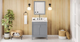Jeffrey Alexander VKITTHE30GRCQR Theodora 30" Grey Single Sink Bathroom Vanity with Calacatta Vienna Quartz Top - 8 in. Widespread Faucet Top