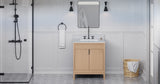 Jeffrey Alexander VKITTHE30NOWCR Theodora 30" Natural Oak Single Sink Bathroom Vanity with White Carrara Marble Top - 8 in. Widespread Faucet Top