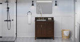Jeffrey Alexander VKITTHE36DWLSR Theodora 36" Dark Walnut Single Sink Bathroom Vanity with Blue Limestone Top - 8 in. Widespread Faucet Top