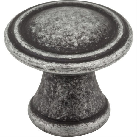 Jeffrey Alexander Z110-SIM Chesapeake 1-3/16" Zinc Cabinet Knob Distressed Antique Silver
