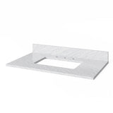 Jeffrey Alexander Wavecrest 36" Green Single Sink Bathroom Vanity with White Carrara Marble Top - 8 in. Widespread Faucet Top product image 5