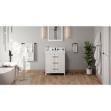 Jeffrey Alexander Katara 30" White Single Sink Bathroom Vanity with White Quartz Top - 8 in. Widespread Faucet Top - VKITKAT30WHWQR