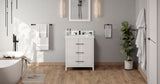 Jeffrey Alexander Katara 30" White Single Sink Bathroom Vanity with White Quartz Top - 8 in. Widespread Faucet Top - VKITKAT30WHWQR product image 6