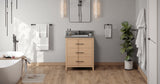 Jeffrey Alexander Katara 30" Natural Oak Single Sink Bathroom Vanity with Grey Quartz Top - 8 in. Widespread Faucet Top product image 6