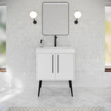 Jeffrey Alexander Tempest 30" White Single Sink Bathroom Vanity with White Resin Top - Single-Hole Faucet Top - VKTEM30WHPRE product image 2