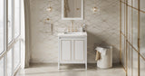 Jeffrey Alexander Percival 30" White Single Sink Bathroom Vanity with Calacatta Vienna Quartz Top - 8 in. Widespread Faucet Top product image 7