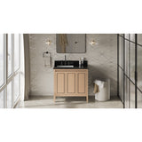 Jeffrey Alexander Percival 36" Natural Oak Single Sink Bathroom Vanity with Black Granite Top - 8 in. Widespread Faucet Top
