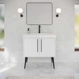 Jeffrey Alexander Tempest 36" White Single Sink Bathroom Vanity with White Resin Top - Single-Hole Faucet Top - VKTEM36WHPRE product image 2
