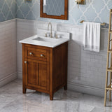 Jeffrey Alexander Chatham 24" Chocolate Single Sink Bathroom Vanity with White Carrara Marble Top - 8 in. Widespread Faucet Top product image 2