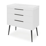 Jeffrey Alexander Gardner 37" White Single Sink Bathroom Vanity with White Resin Top - Single-Hole Faucet Top - VKGAR36WHPRE