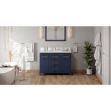 Jeffrey Alexander Katara 48" Hale Blue Single Sink Bathroom Vanity with White Quartz Top - 8 in. Widespread Faucet Top