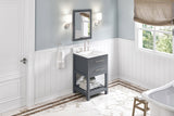 Jeffrey Alexander Wavecrest 24" Grey Single Sink Bathroom Vanity with Calacatta Vienna Quartz Top - 8 in. Widespread Faucet Top product image 7