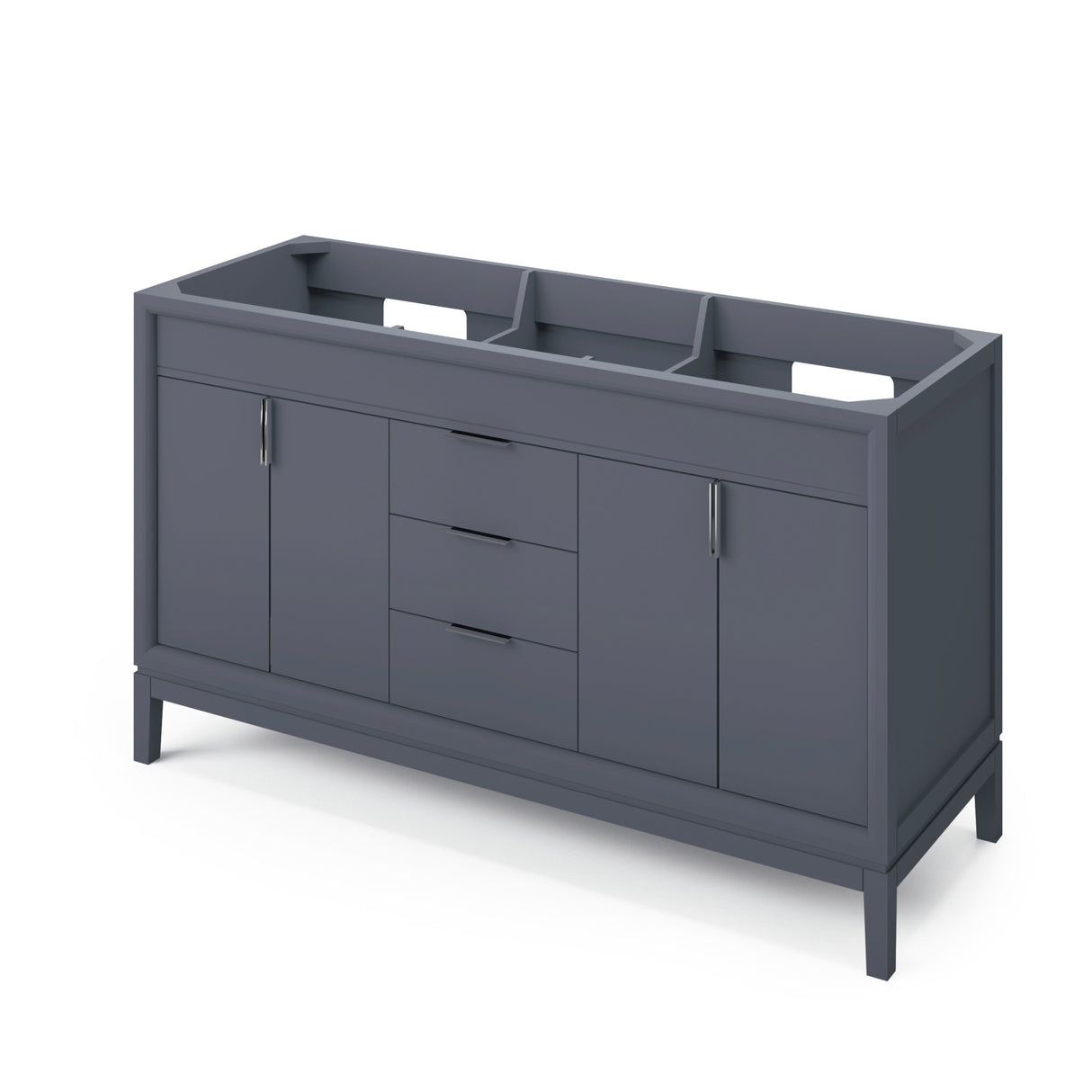 Jeffrey Alexander Theodora 60" Hale Blue Double Sink Bathroom Vanity with Calacatta Vienna Quartz Top - 8 in. Widespread Faucet Top product image 3