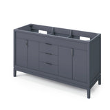 Jeffrey Alexander Theodora 60" Hale Blue Double Sink Bathroom Vanity with White Carrara Marble Top - 8 in. Widespread Faucet Top product image 3