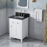 Jeffrey Alexander Chatham 24" White Single Sink Bathroom Vanity with Black Granite Top - 8 in. Widespread Faucet Top product image 2
