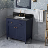 Jeffrey Alexander Chatham 36" Hale Blue Single Sink Bathroom Vanity with Black Granite Top - 8 in. Widespread Faucet Top product image 2