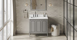 Jeffrey Alexander Percival 36" Grey Single Sink Bathroom Vanity with White Quartz Top - 8 in. Widespread Faucet Top product image 6
